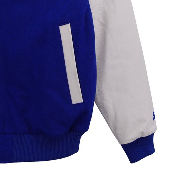 NWOT Starter NFL New England Patriot Bomber Jacket Sz M Blue Quilted Wool Blend - Picture 6 of 14